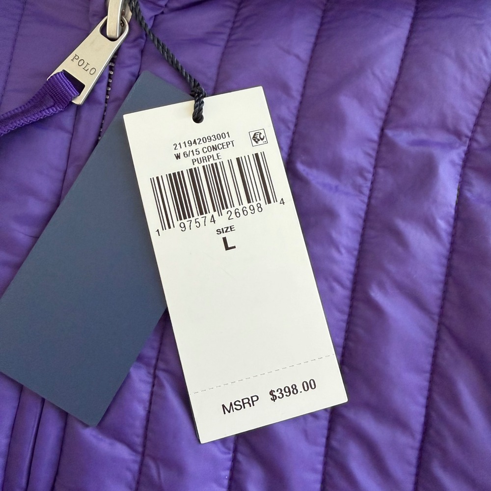 Polo Ralph Lauren Purple Hybrid Merino Wool Funnelneck Jacket Women's Large NWT - Picture 4 of 6
